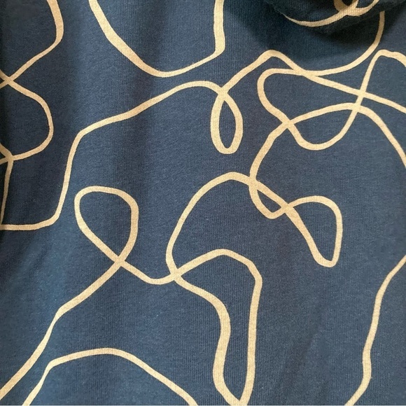 New Sweaty Betty After Class Navy Abstract Lines Cotton Relaxed Hoodie Size XS - Picture 3 of 9